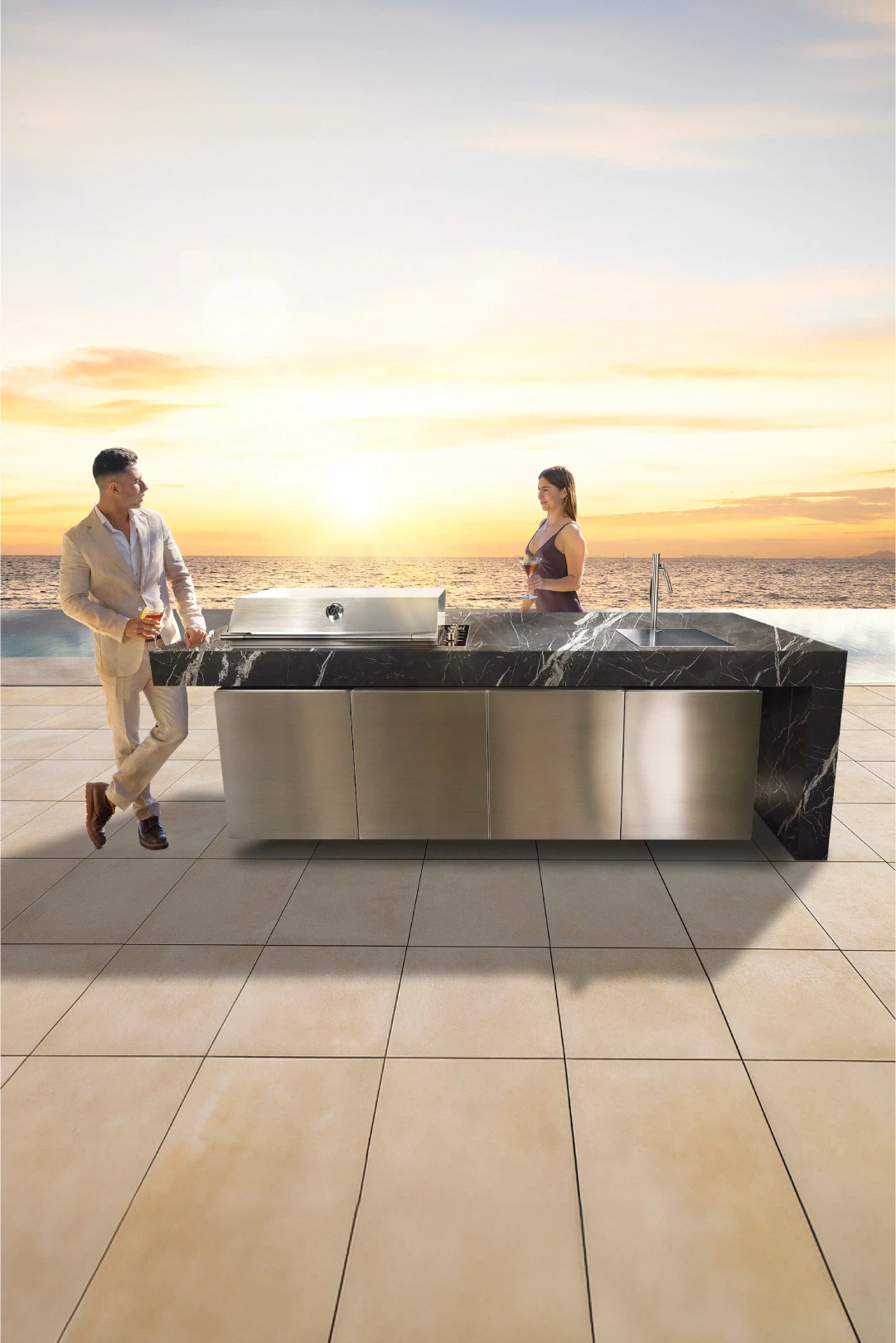 outdoor kitchen with bar ideas
