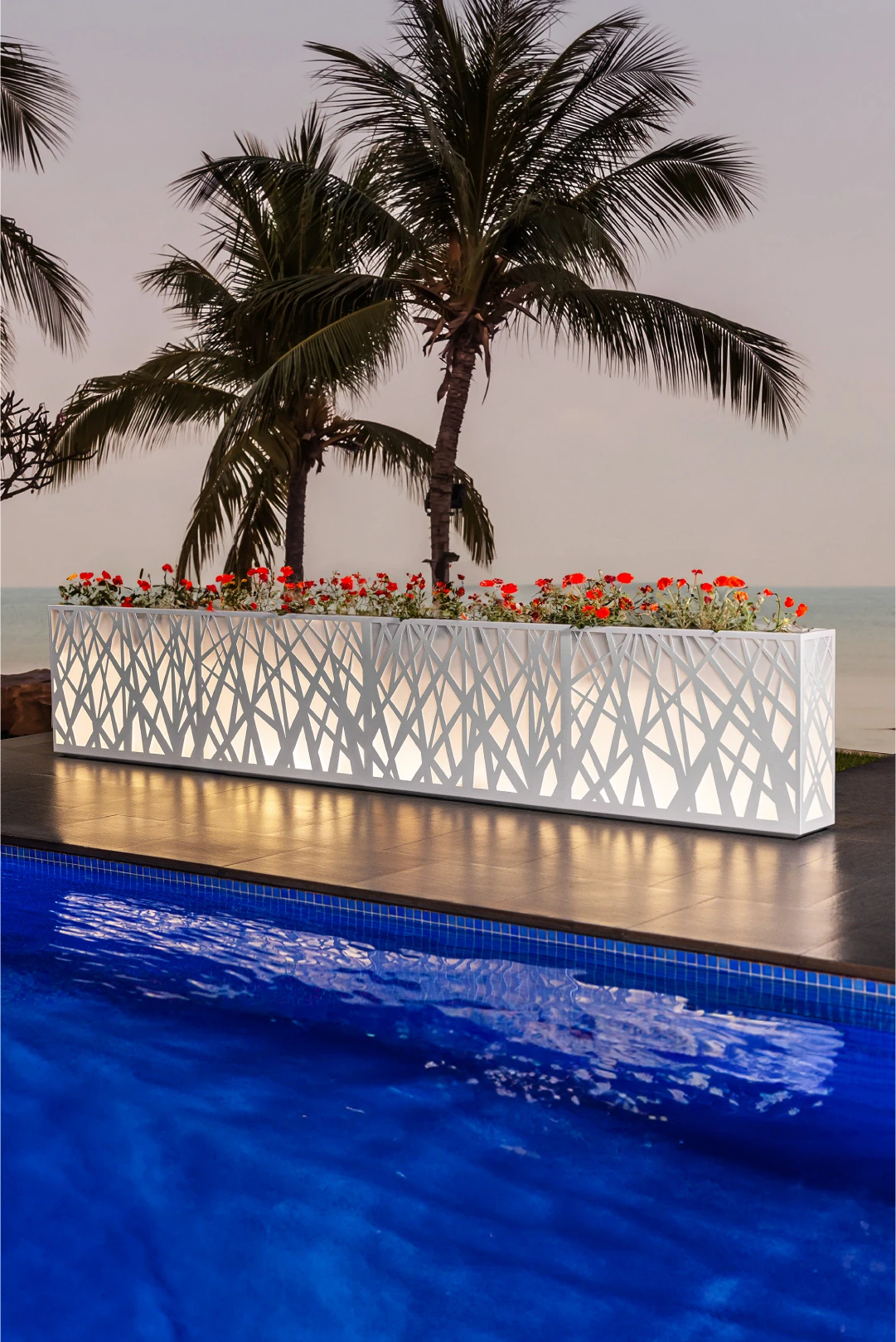 lighted outdoor planters