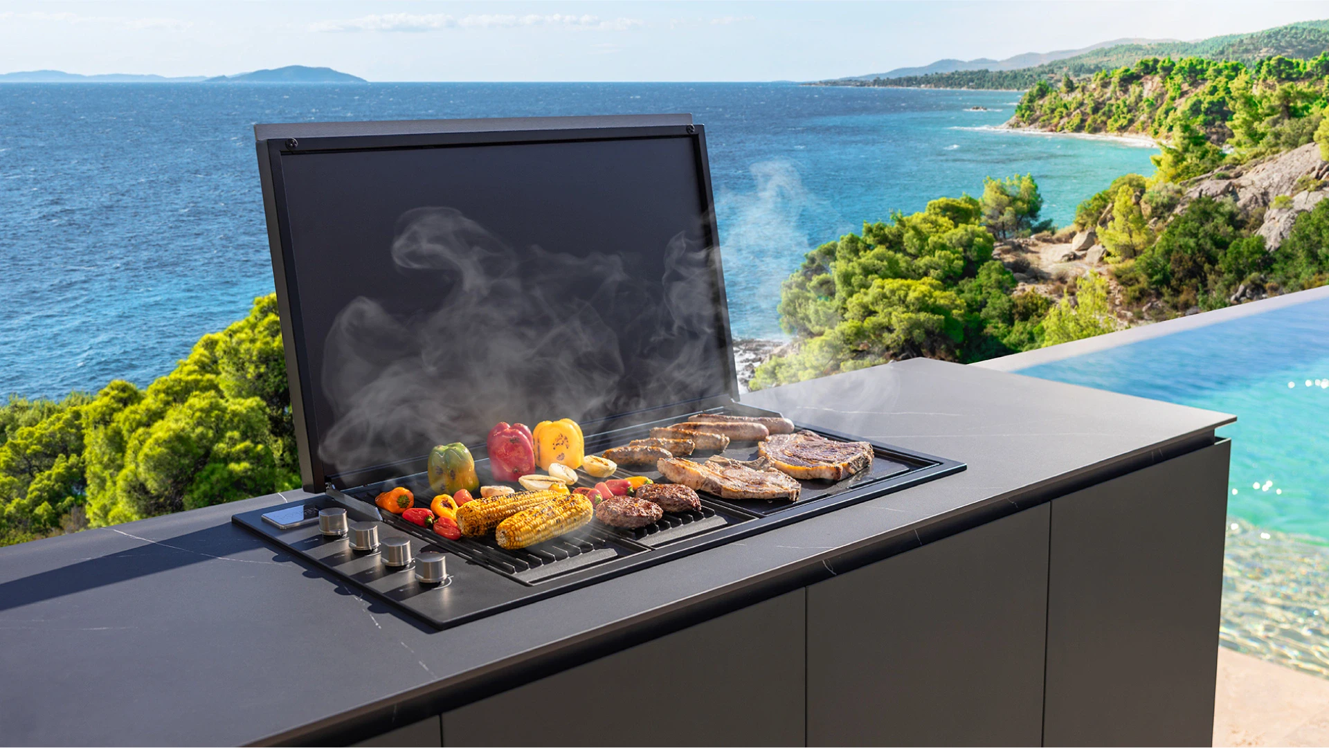 outdoor kitchen grill