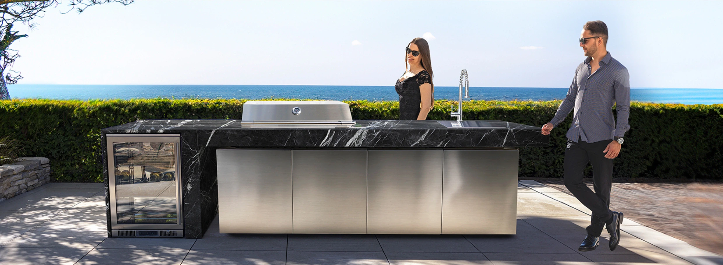 stainless steel modular outdoor kitchen