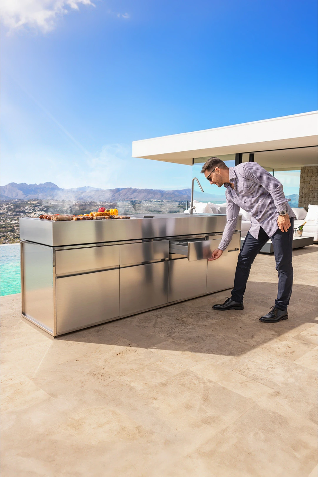 stainless steel charcoal bbq