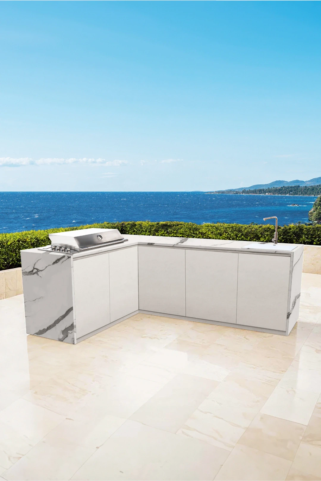 l shape outdoor kitchen