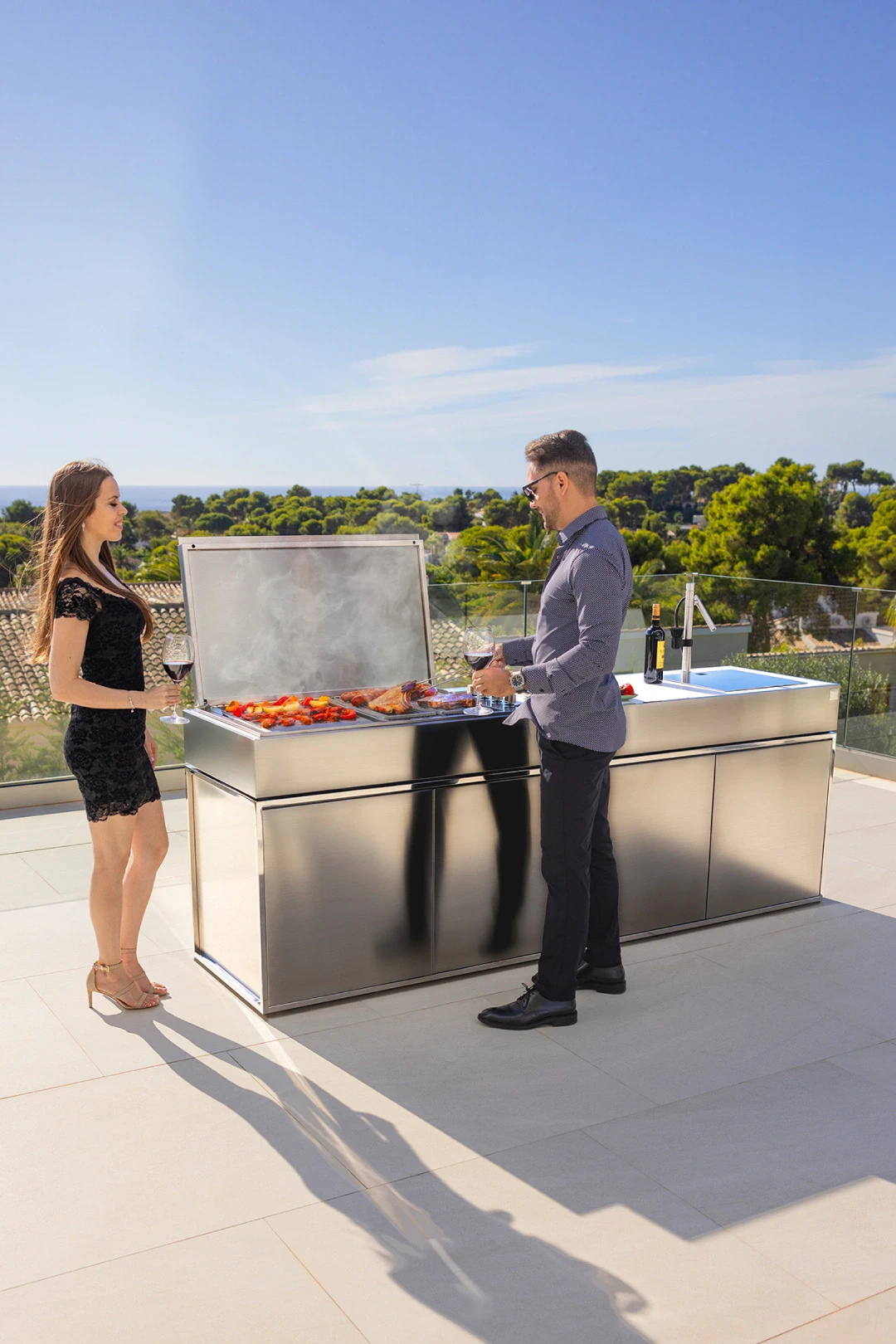 outdoor kitchen electric barbecue
