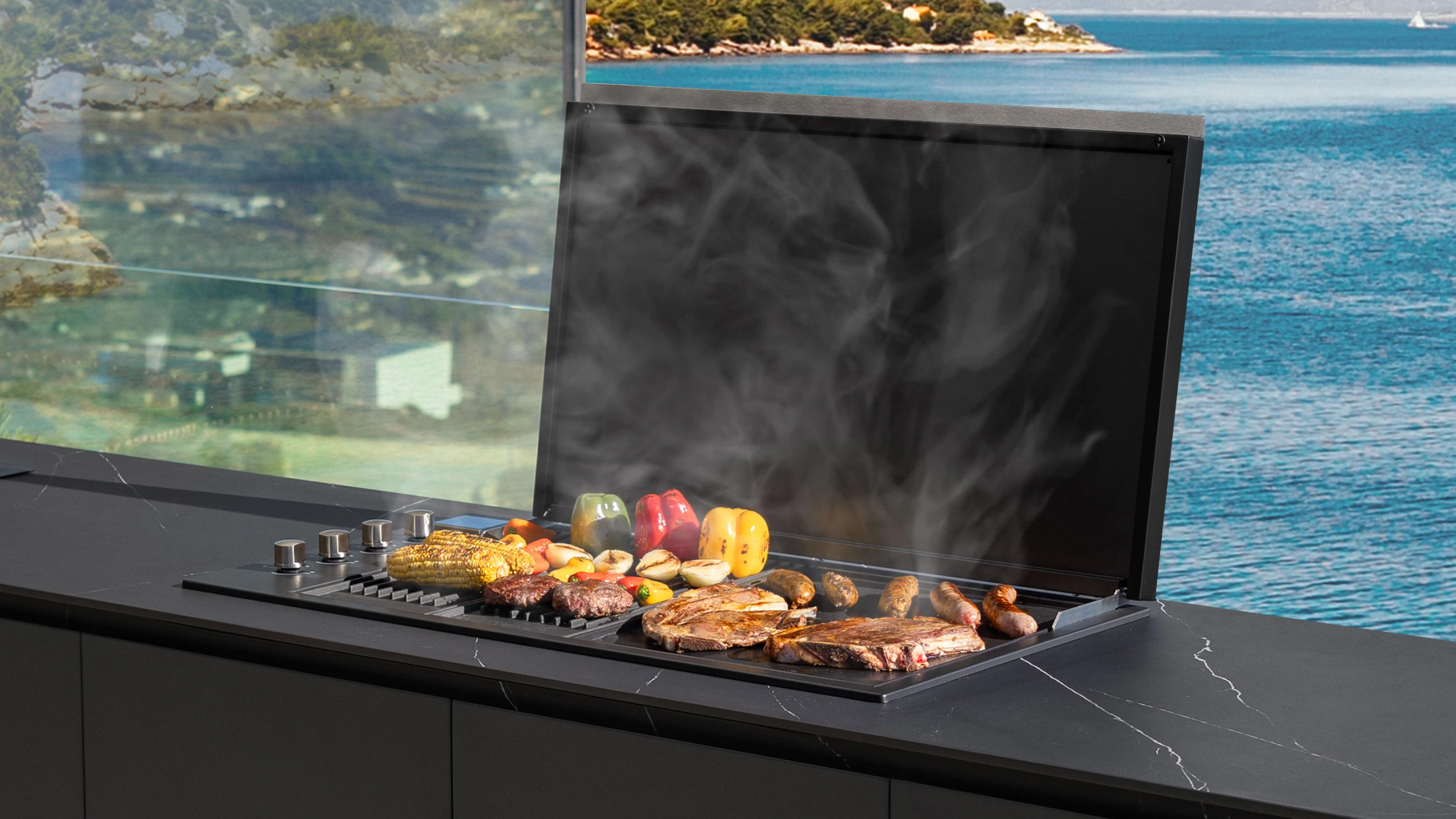 outdoor kitchen grill