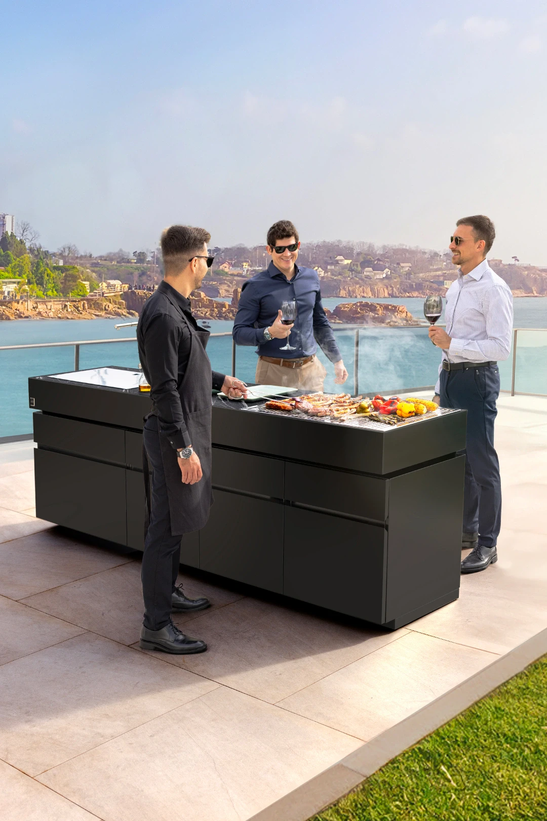 outdoor kitchen with grill