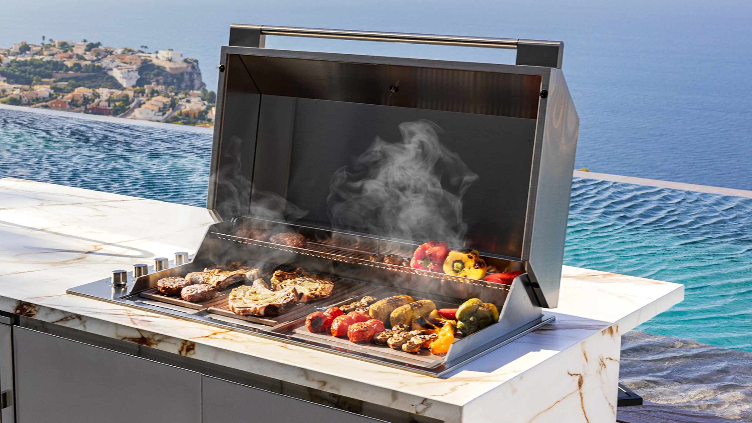outdoor kitchen with grill