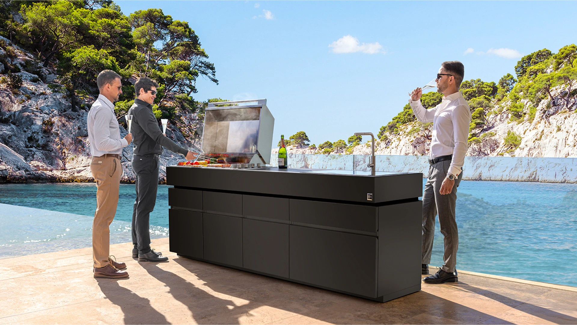 outdoor kitchen with grill