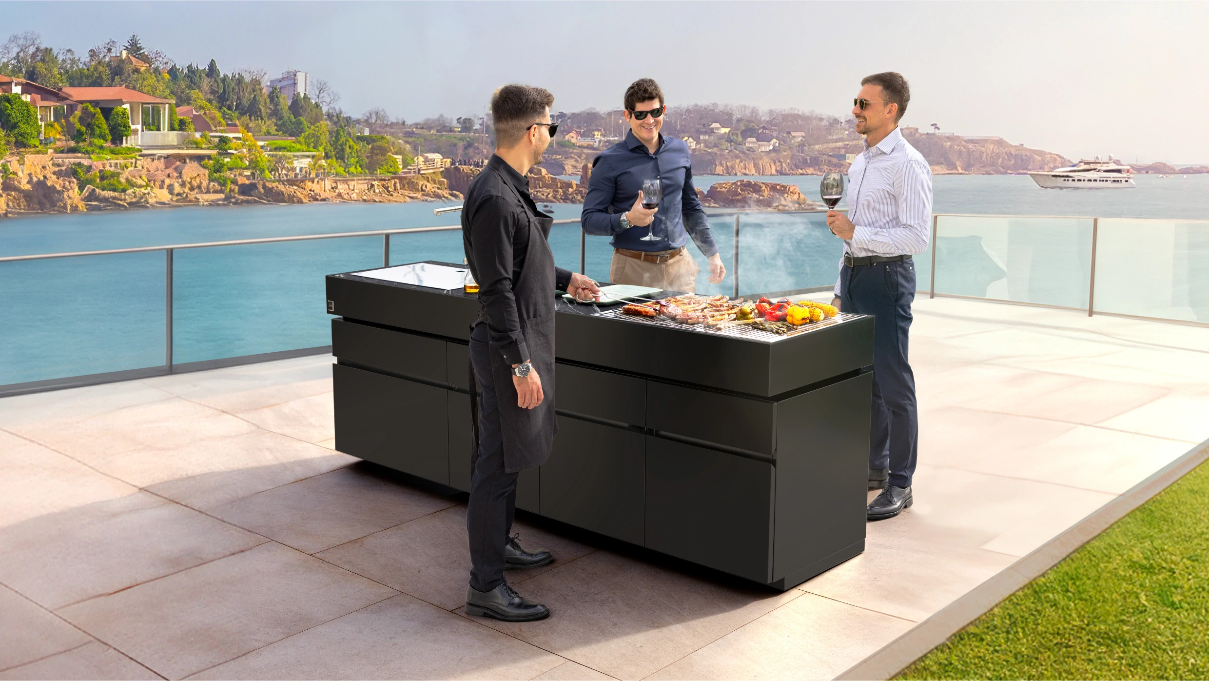outdoor kitchen with grill