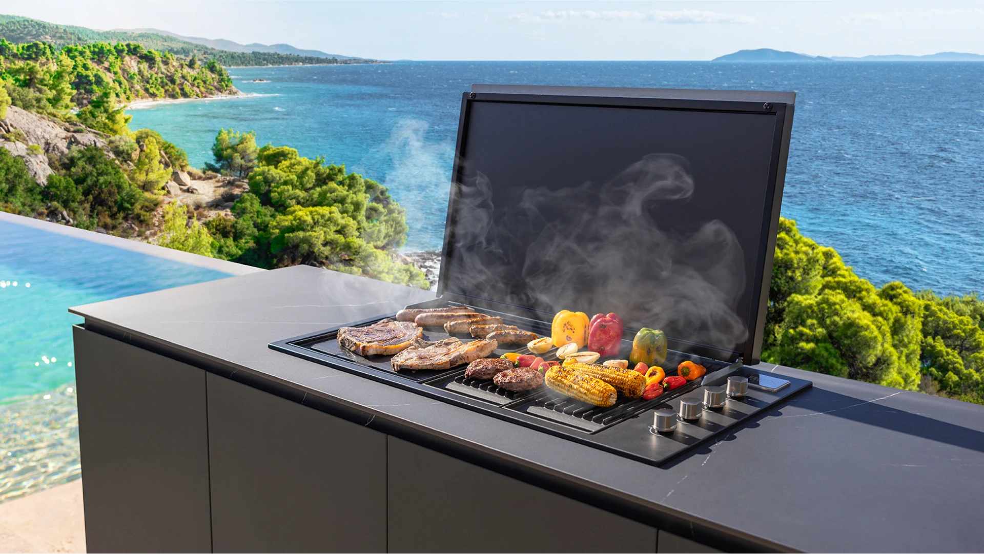 outdoor kitchen with grill