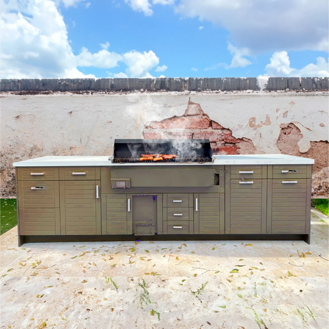 stainless steel outdoor kitchen
