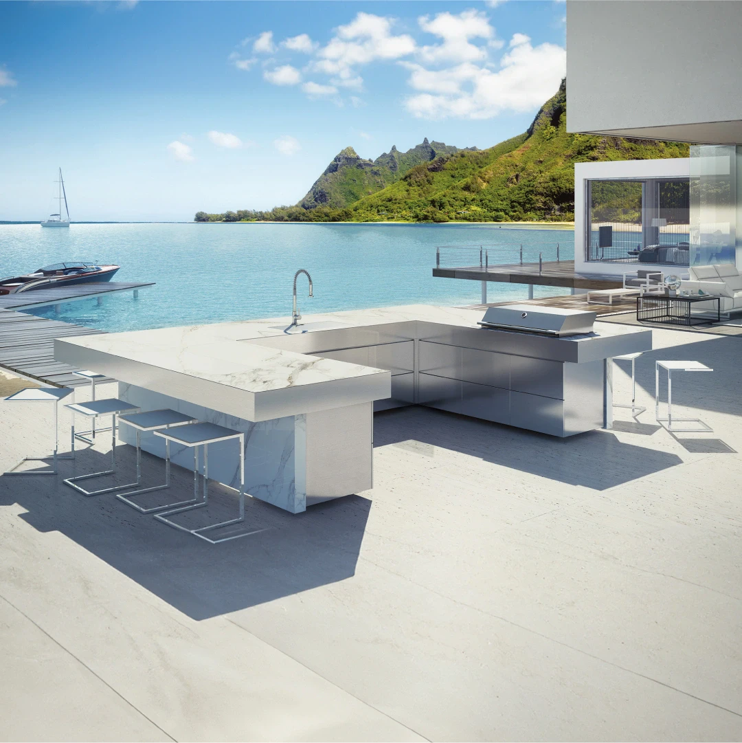 u shaped outdoor kitchen