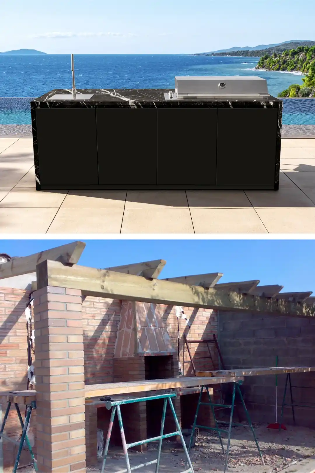 comparación cocina exterior vs barbacoa