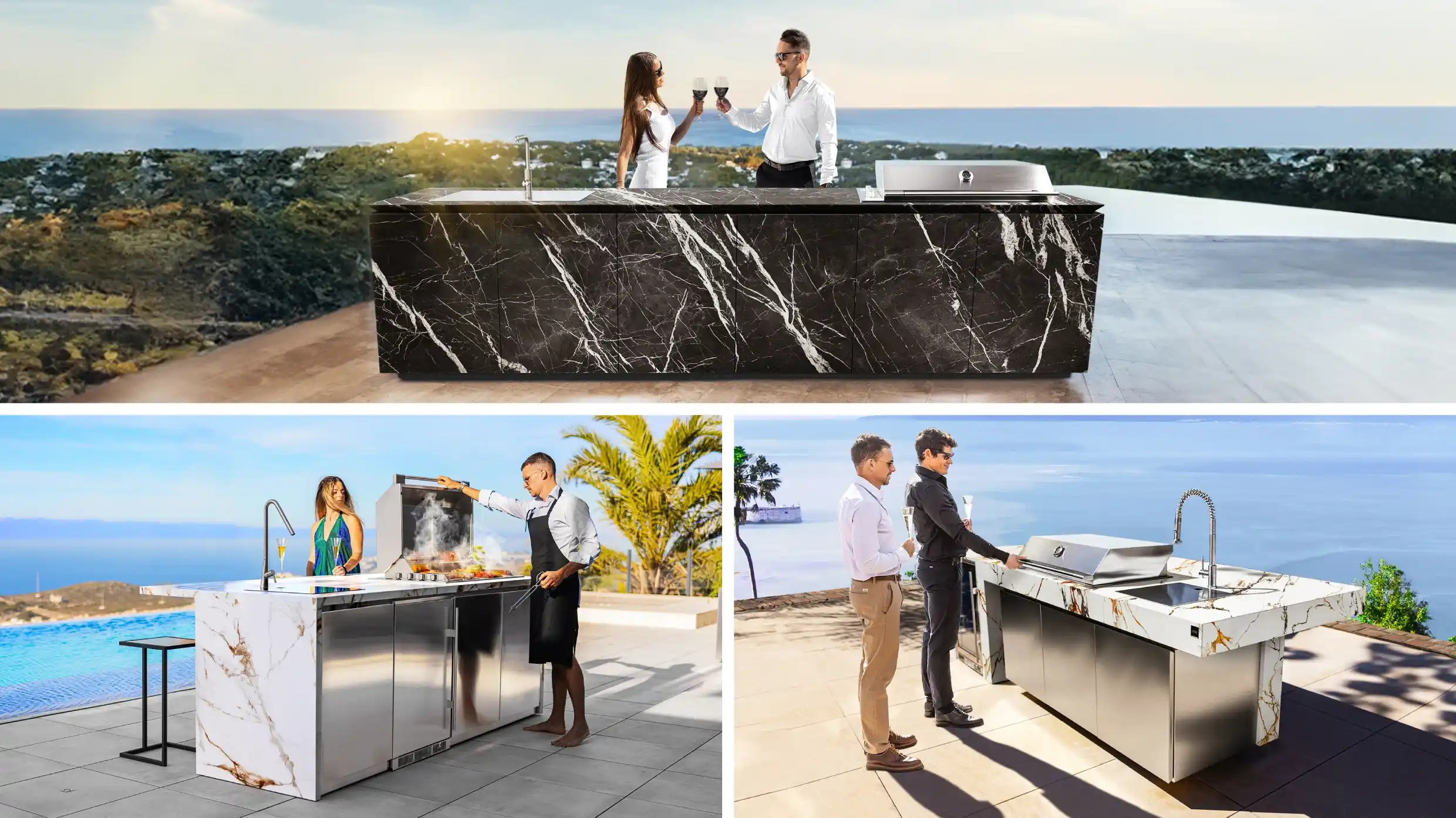 una cocina exterior