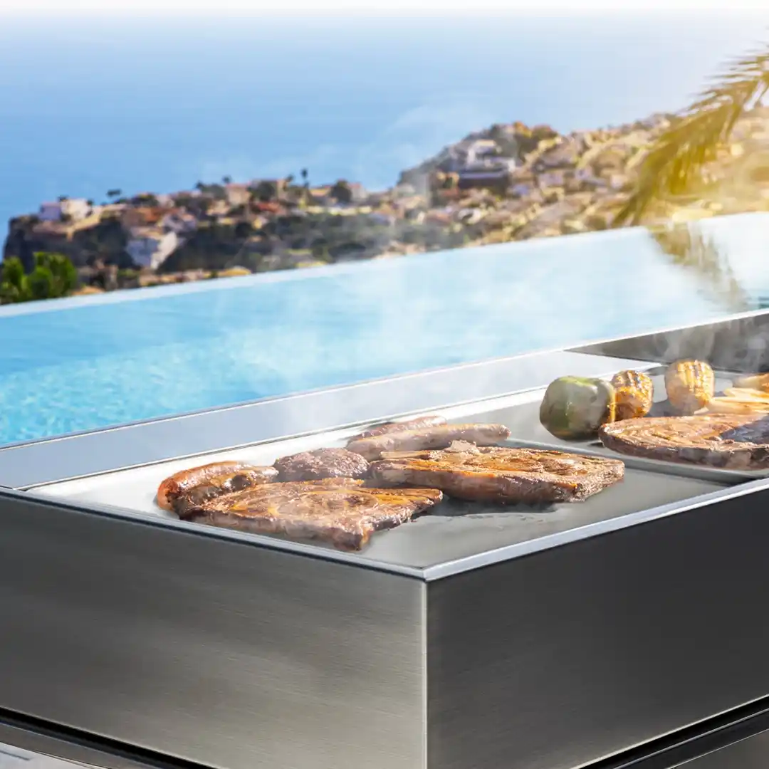 barbacoa sobre encimera
