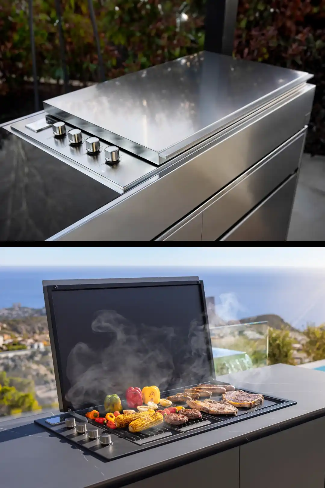 cocina de exterior con barbacoa