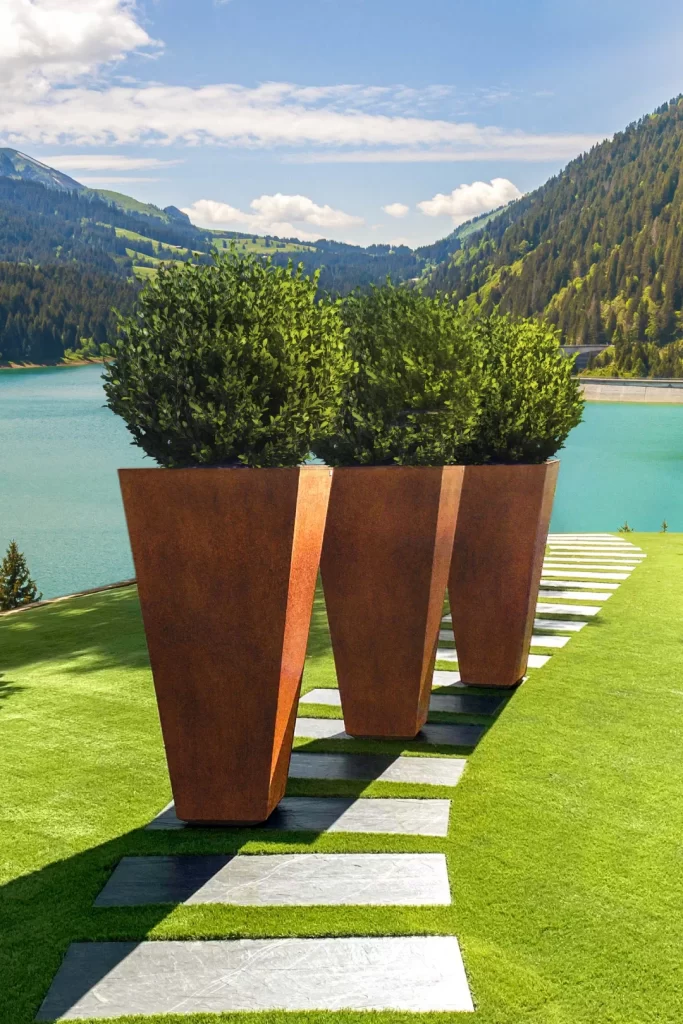 large modern planters outdoor