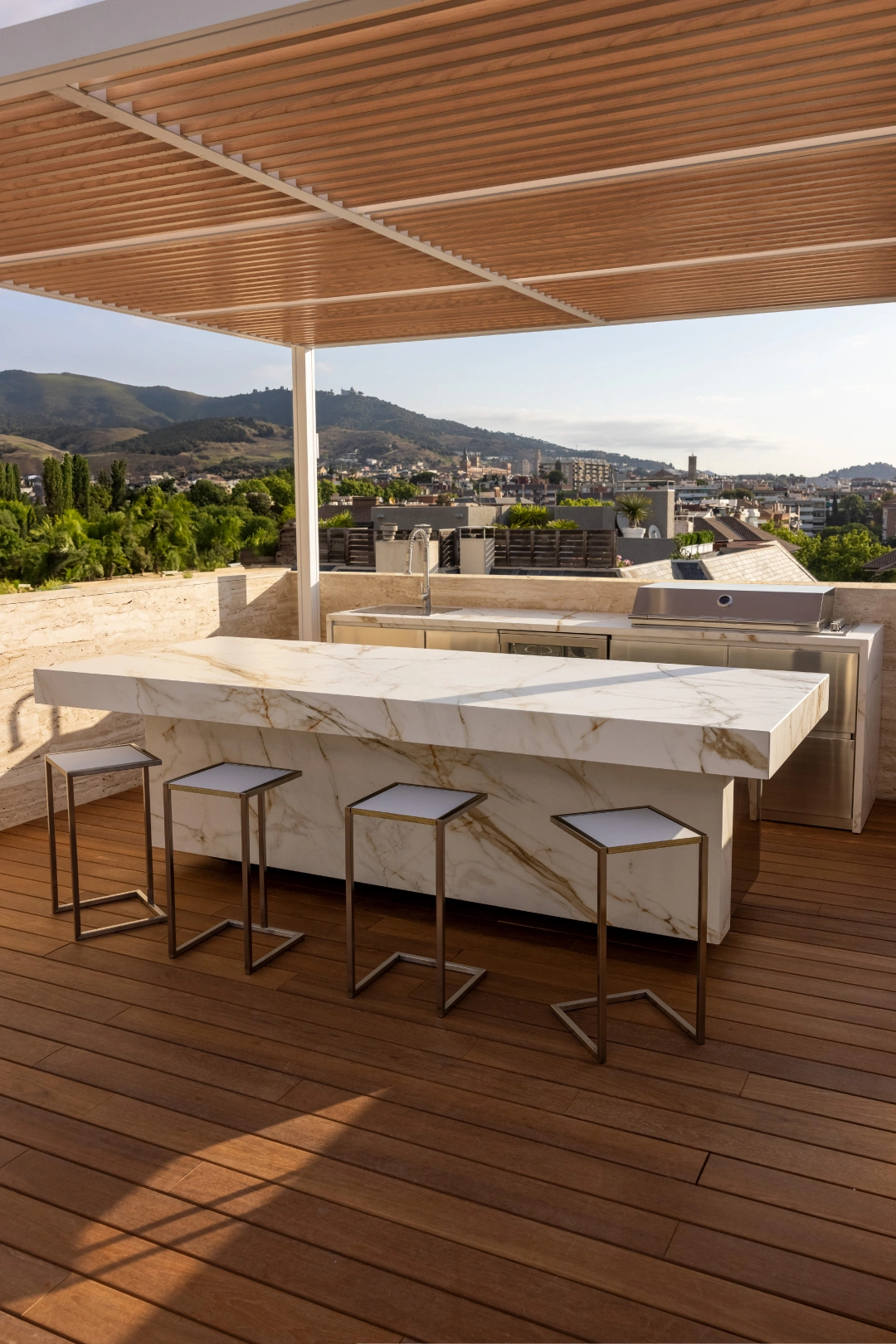 outdoor area with an outdoor kitchen