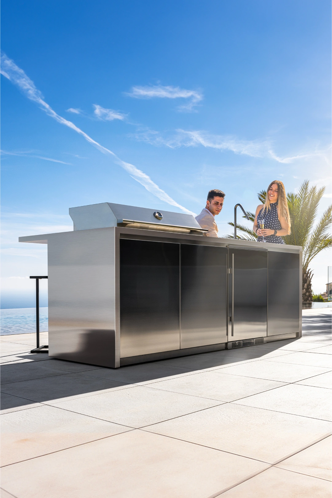 Concrete Outdoor Kitchen vs. Stainless Steel 1