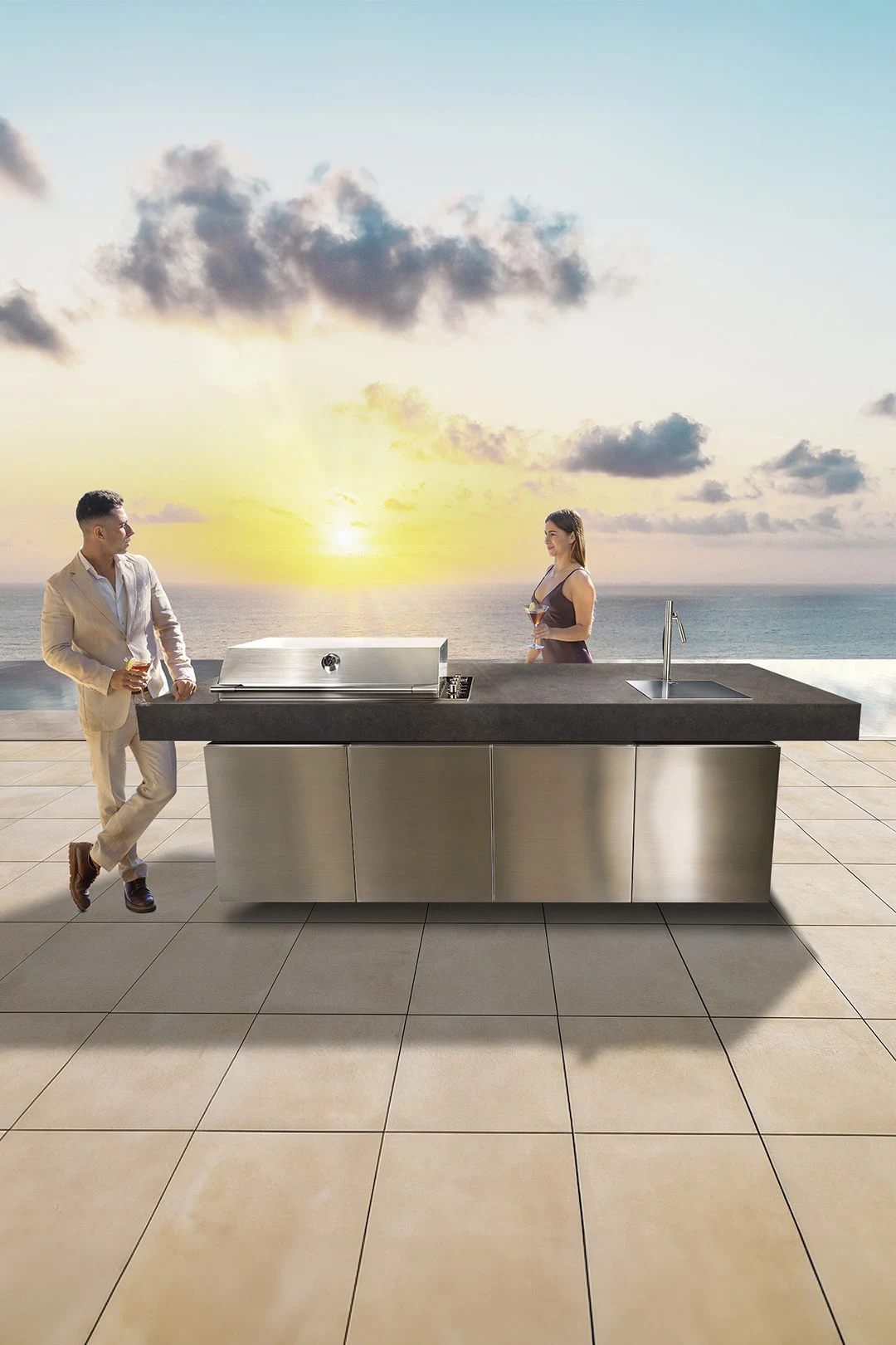 high end luxury outdoor kitchen