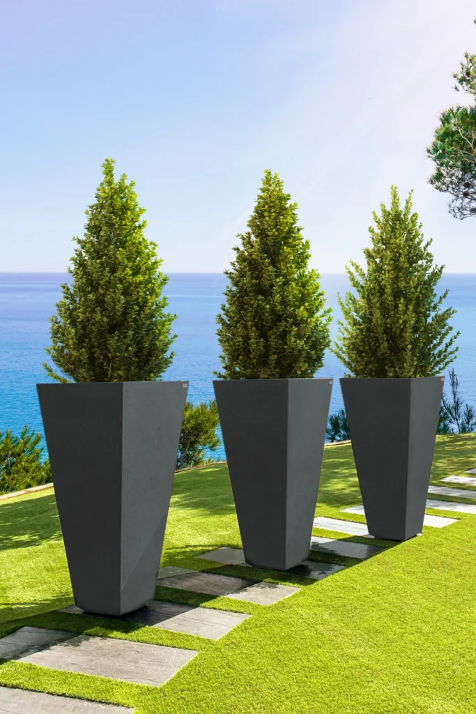 large modern outdoor planters