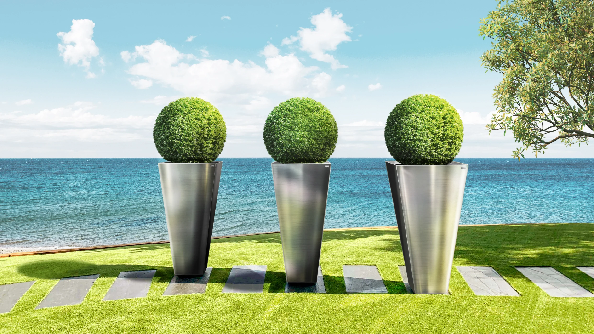 large modern planters outdoor