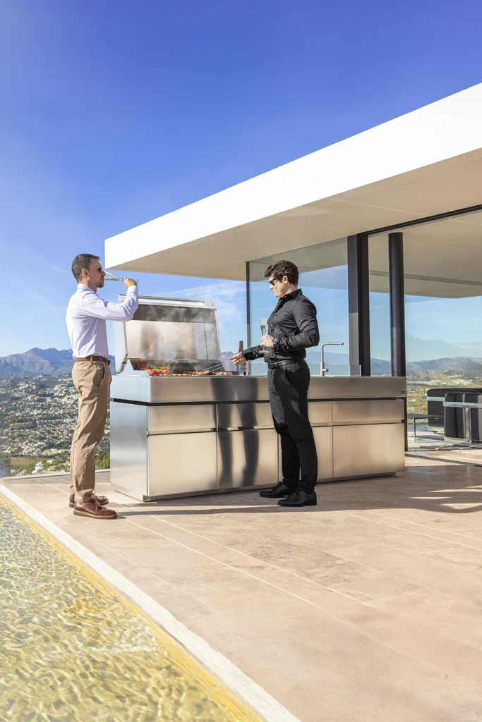 modern outdoor kitchen island