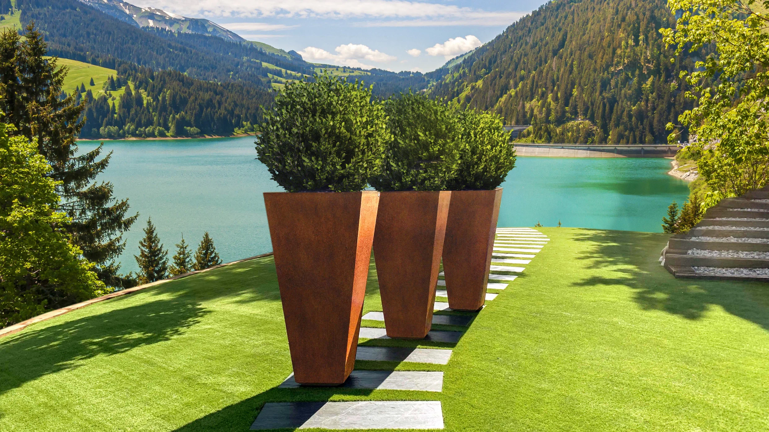 modern outdoor planters large