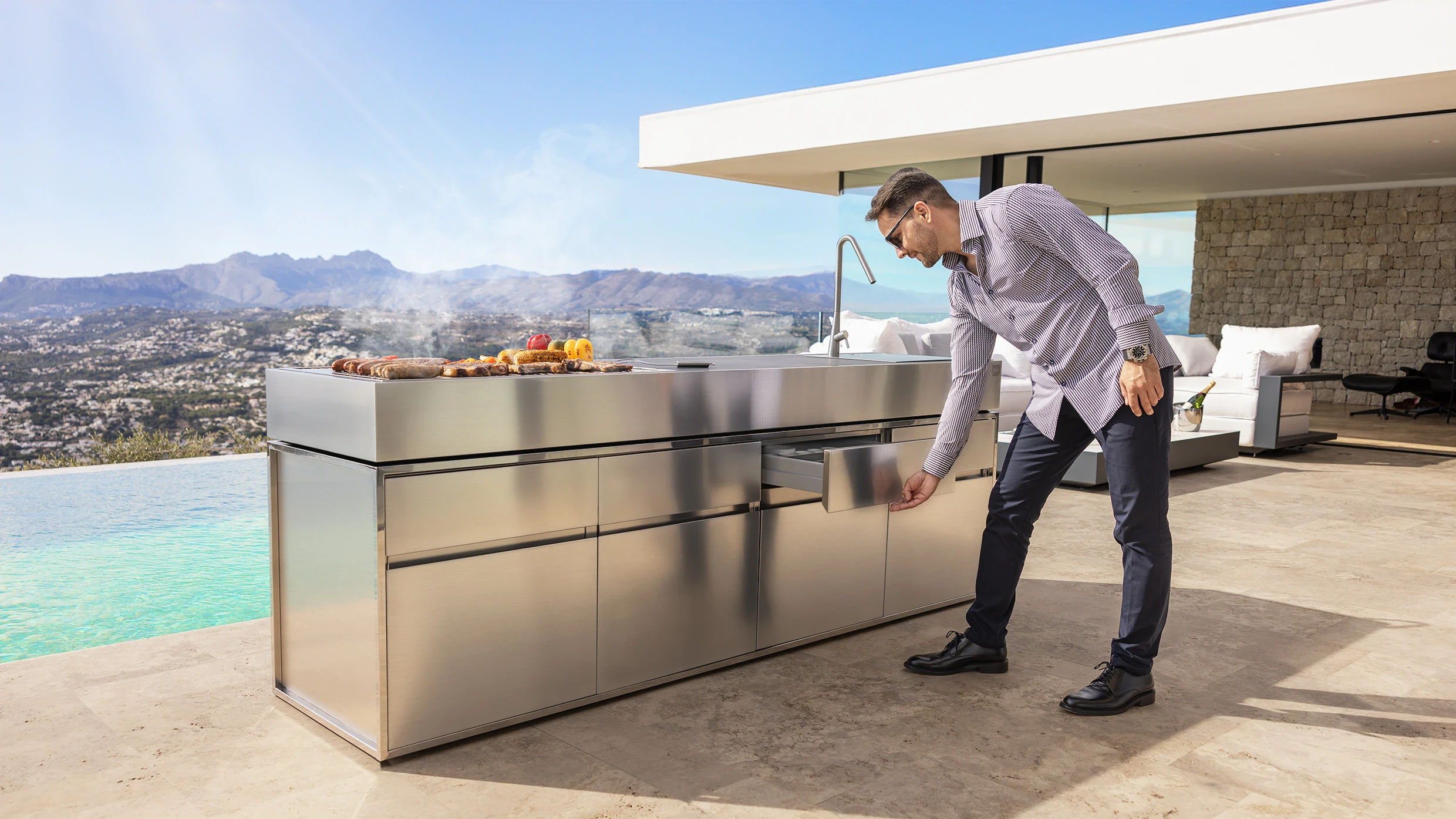 modular outdoor kitchen island