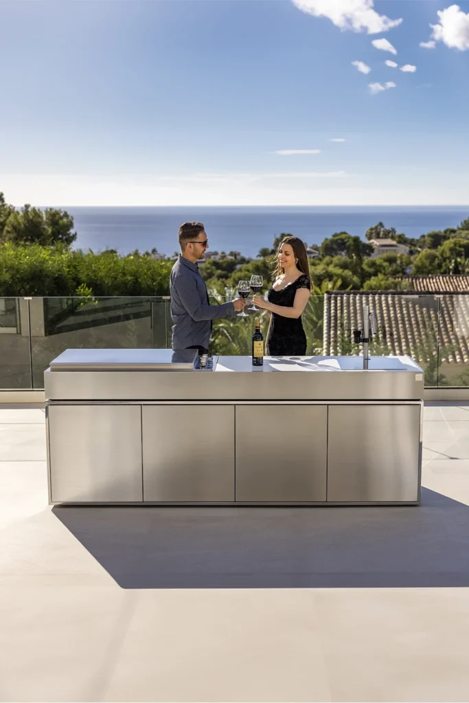 modular outdoor kitchen with sink