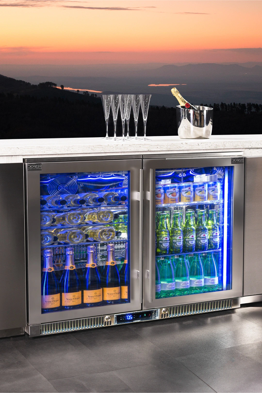 outdoor bar with fridge