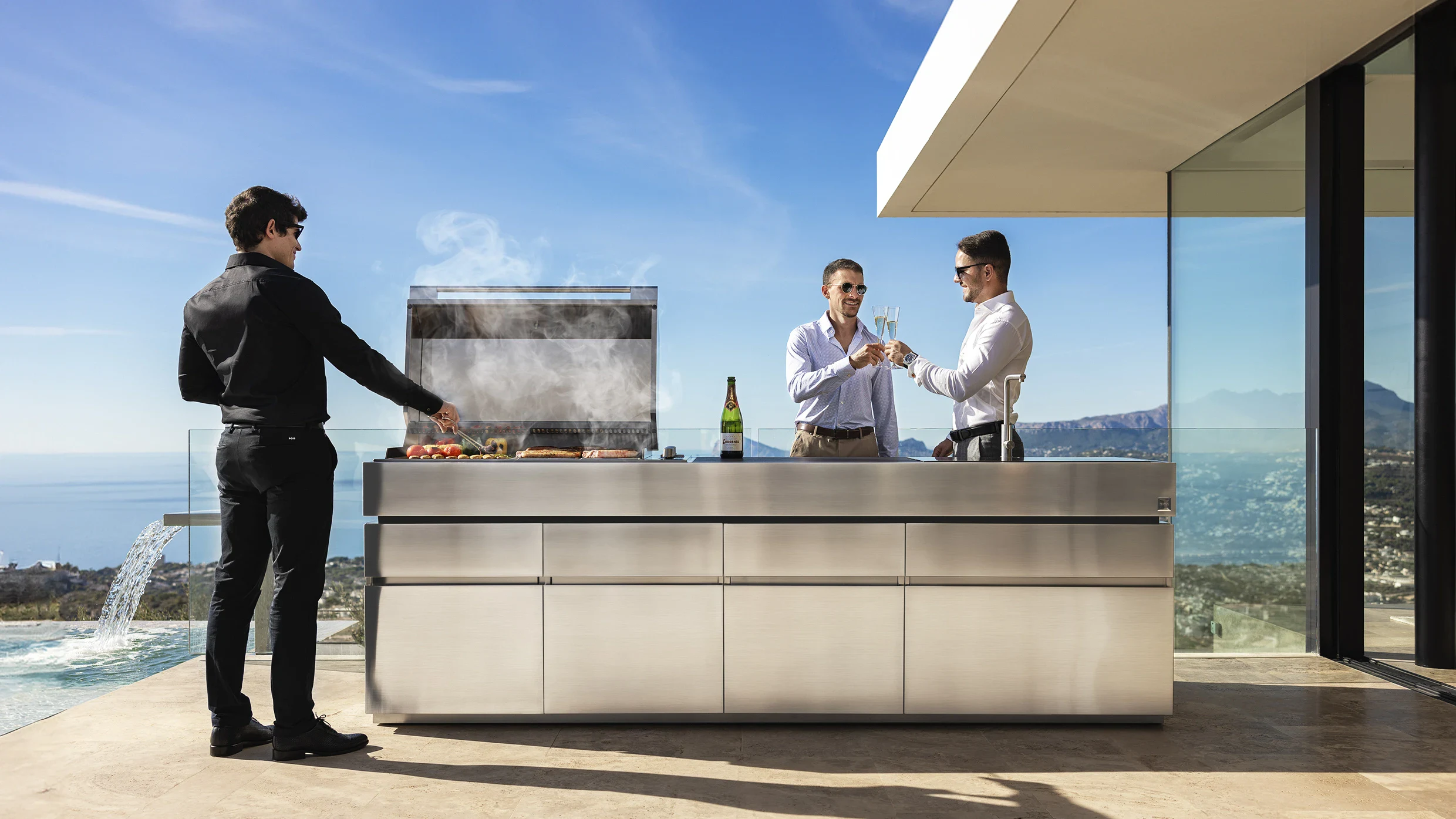 outdoor kitchen and grill