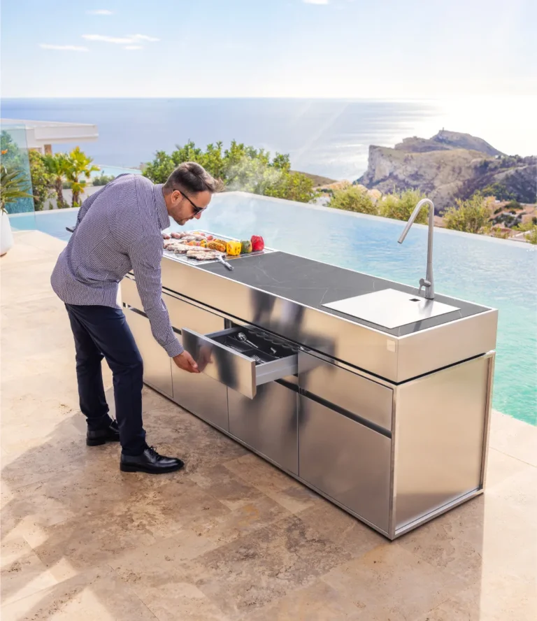 outdoor kitchen stainless steel sink