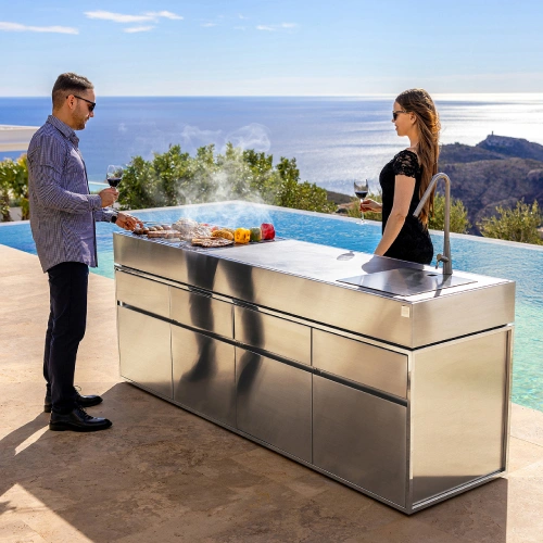 stainless steel outdoor kitchen cocoa coal