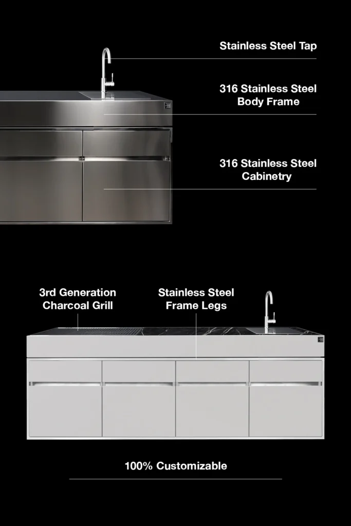 stainless steel outdoor kitchen island