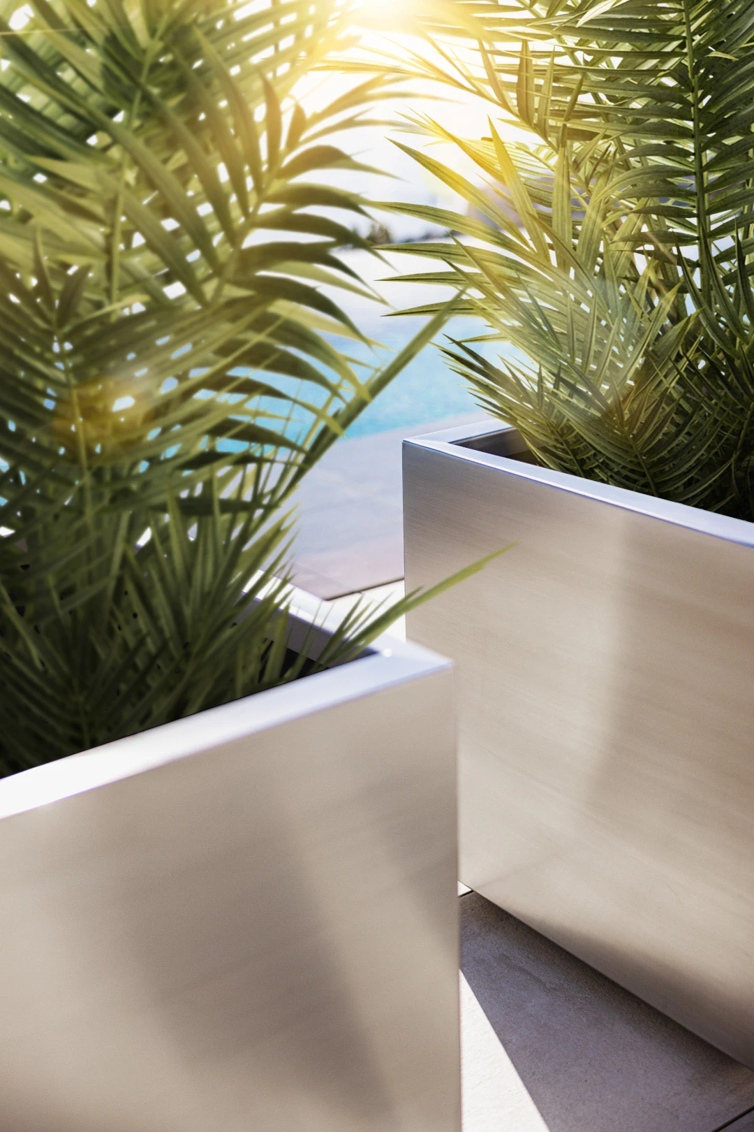 stainless steel outdoor planters