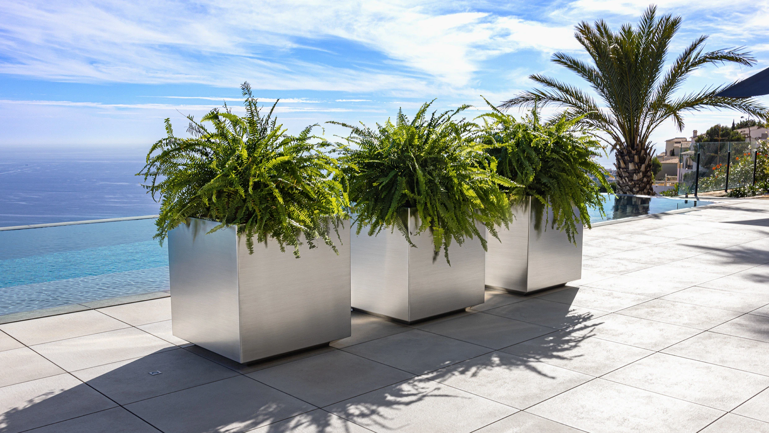 stainless steel outdoor planters