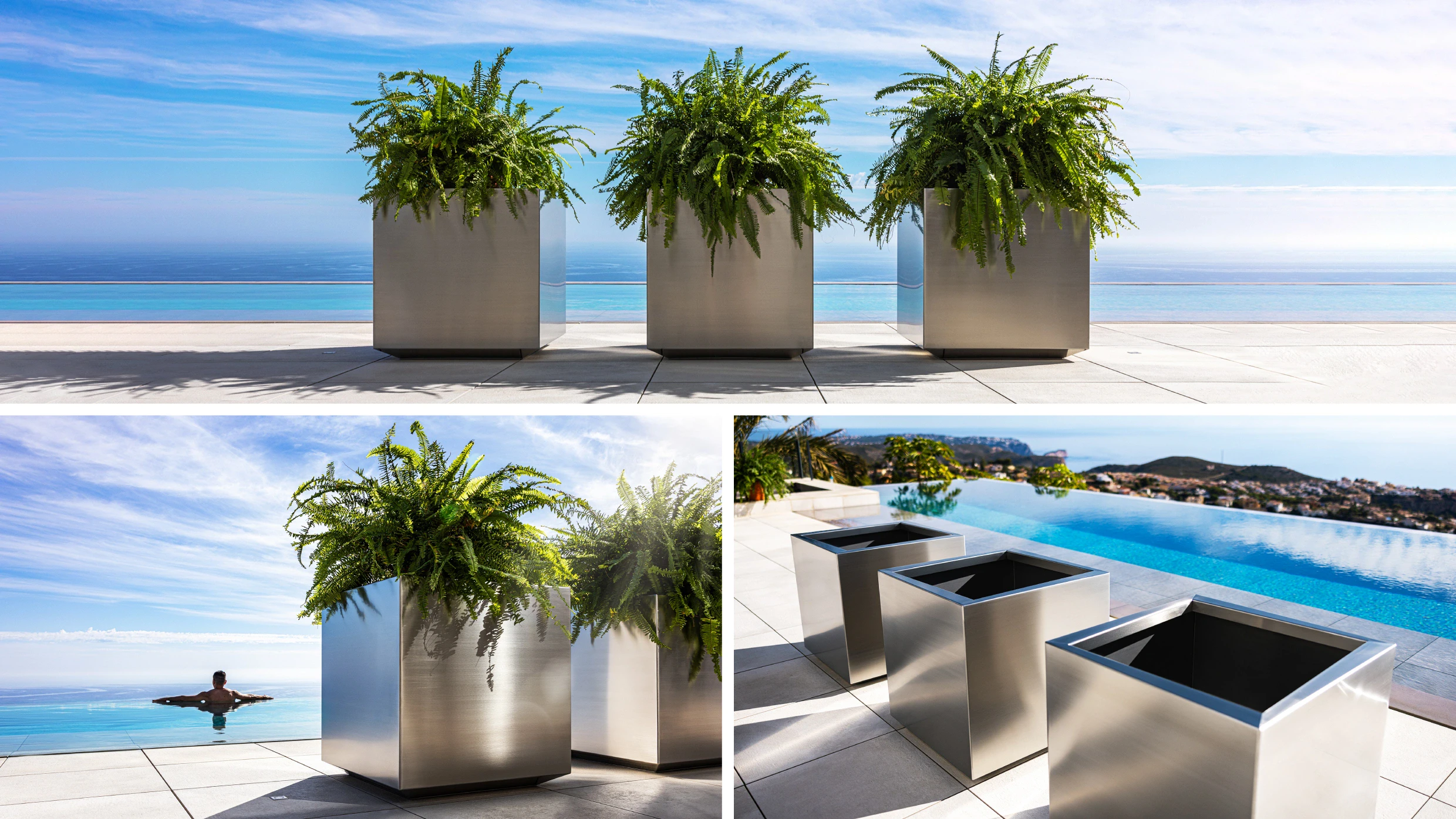 stainless steel planters