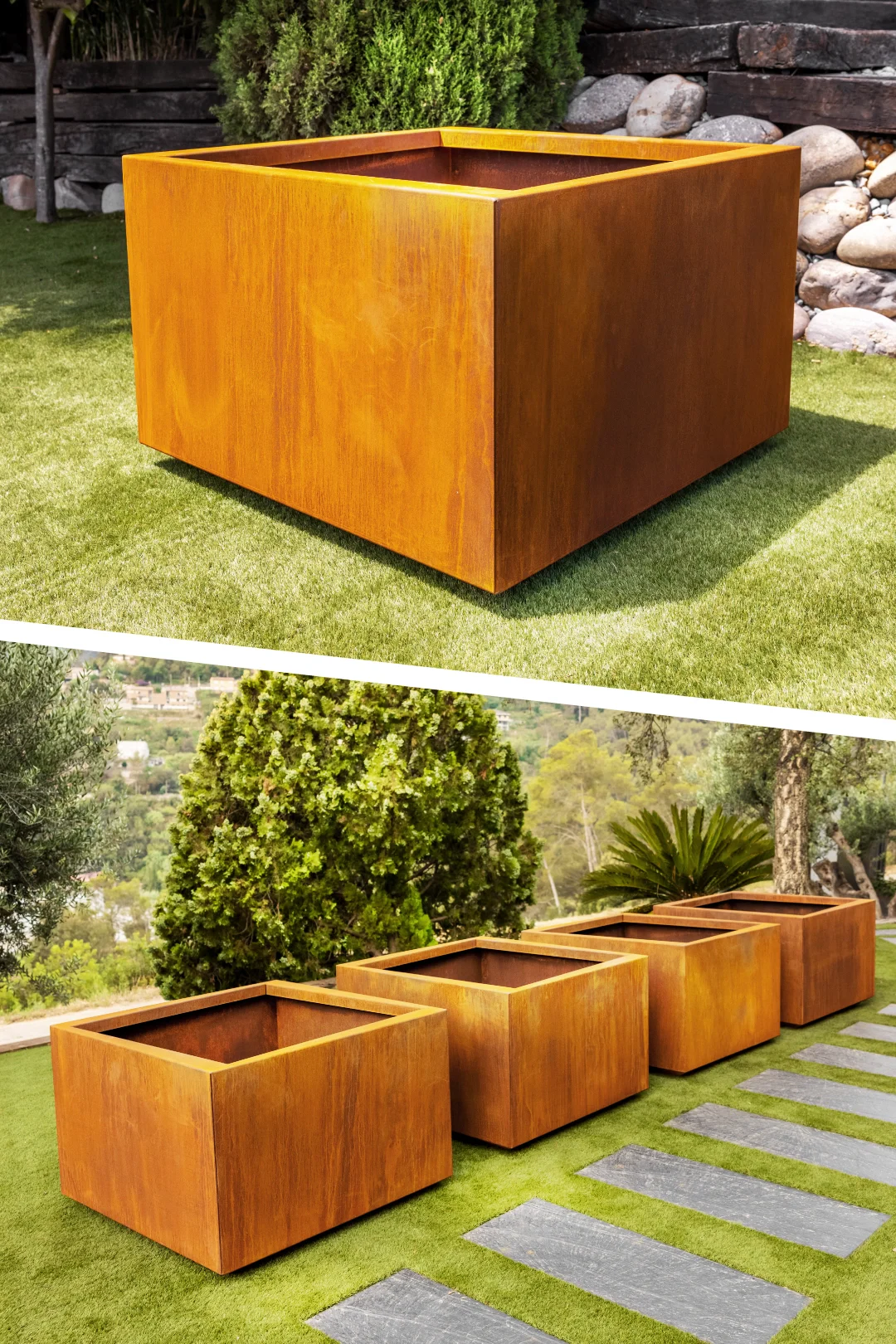 tall contemporary outdoor planters