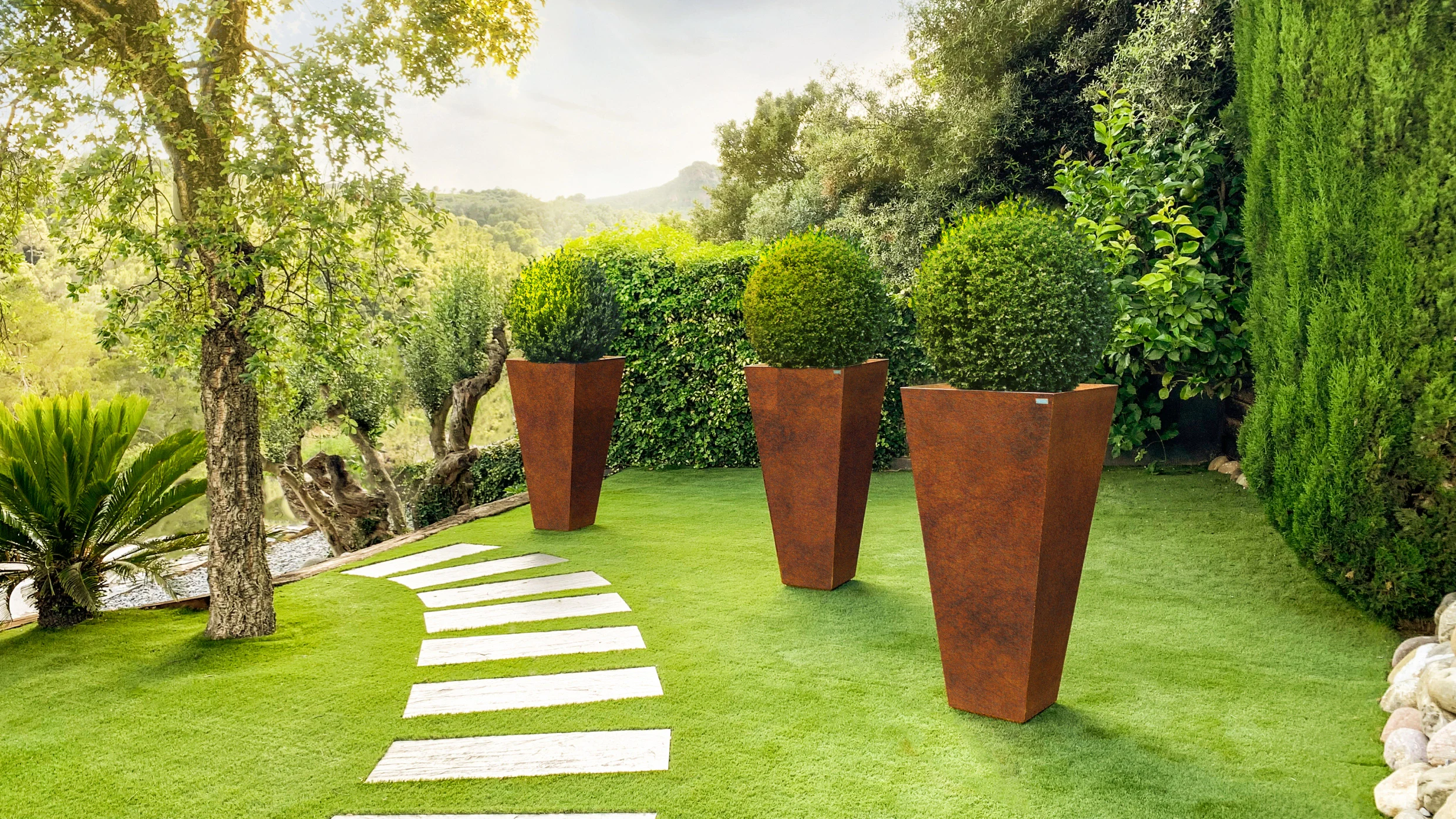 tall modern outdoor planters