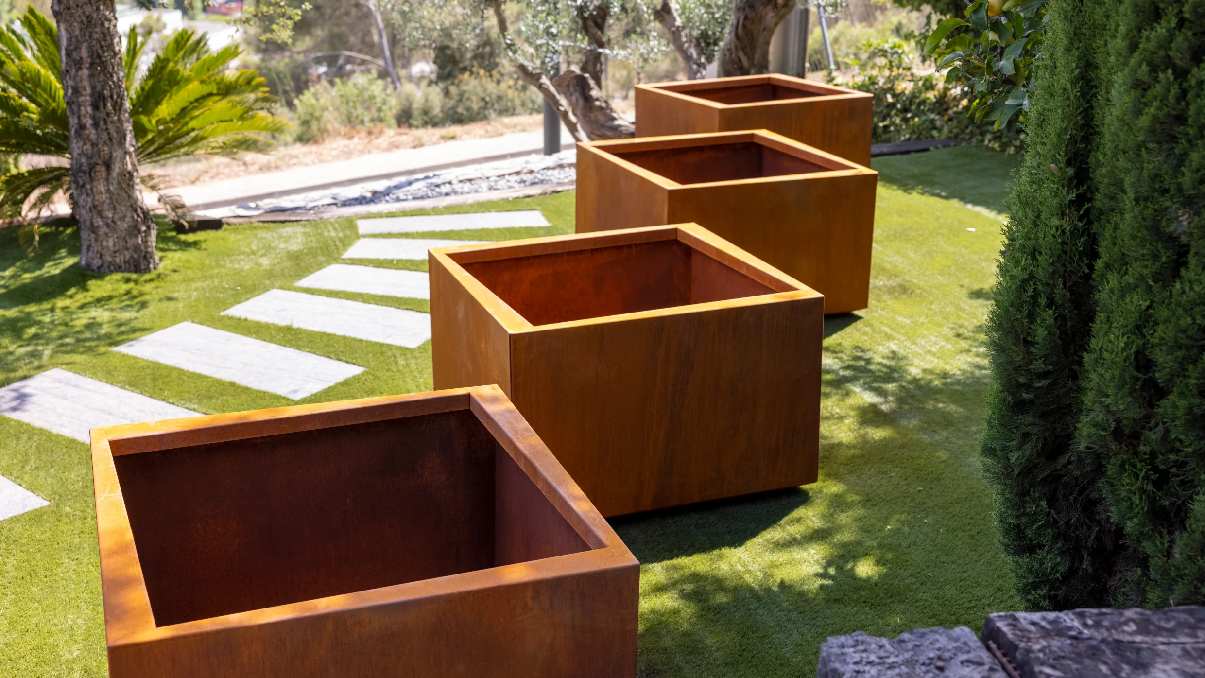 tall square outdoor planters