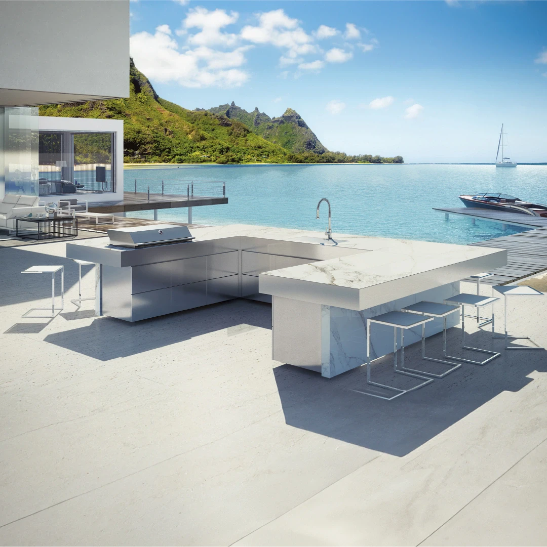 u shaped outdoor kitchen