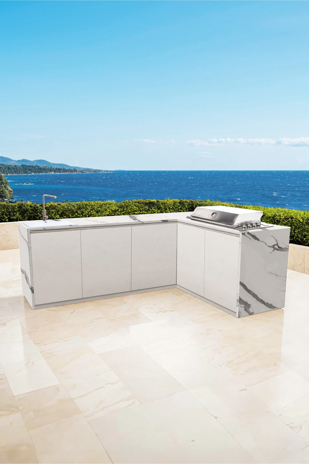 l shaped outdoor kitchen