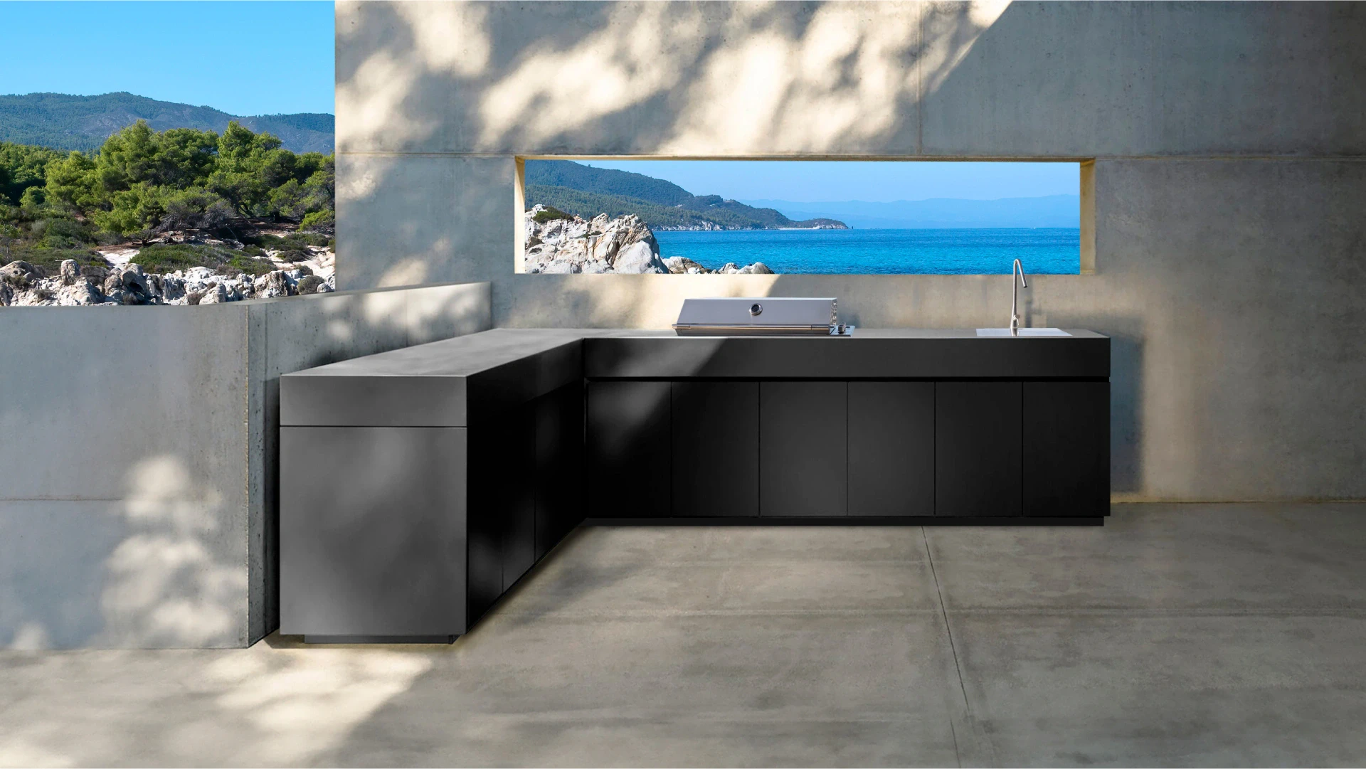 l shaped outdoor kitchen