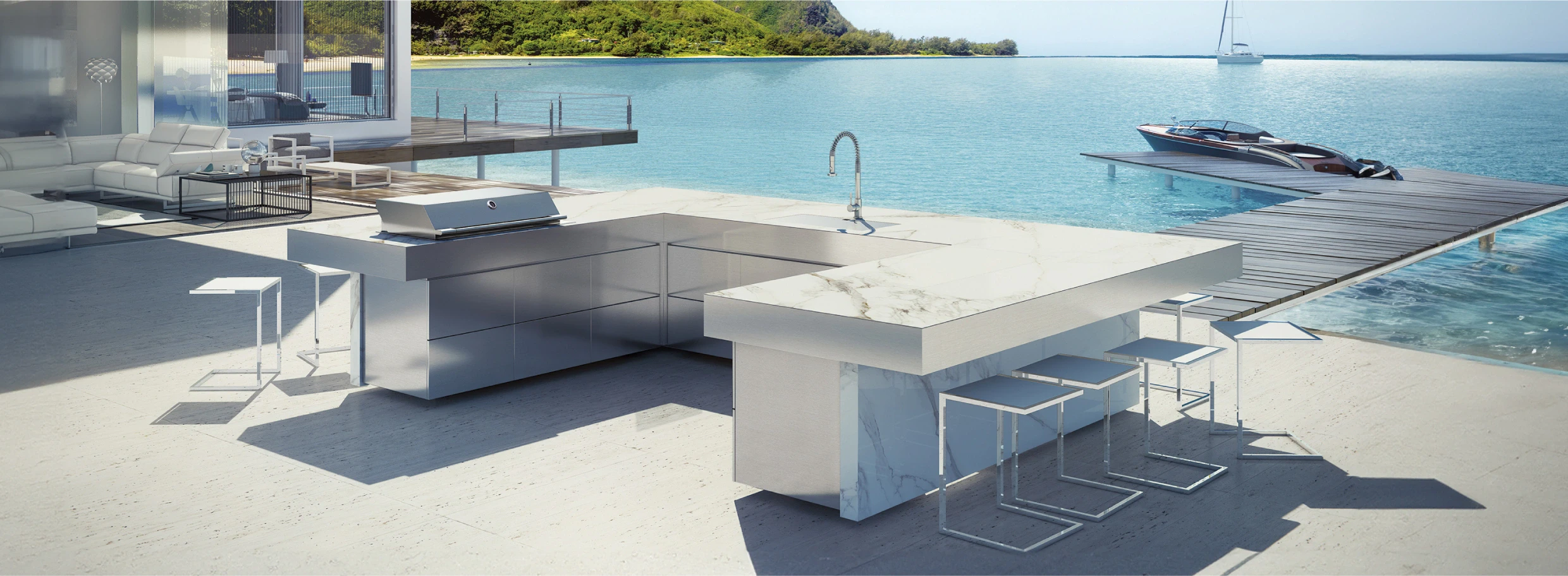 outdoor kitchen u shape